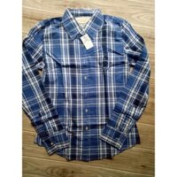 Áo sơ mi nữ Abercrombie sọc xanh kèm hình thật