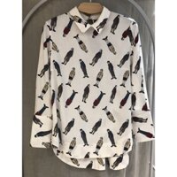 Áo sơ mi nữ, áo nữ hoạ tiết hình người chất liệu Linen thương hiệu Snlinen
