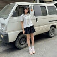 Áo sơ mi nữ babydoll cổ sen buộc nơ, áo sơmi kiểu tiểu thư A095