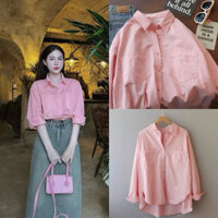 Áo sơ mi nữ chất thô nến dáng basic dễ phối đồ với 3 màu sắc Top Nữ Women