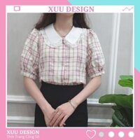 Áo Sơ Mi Nữ cổ bèo phối ren - Áo Kiểu Xuu Design TK20.67  ྇