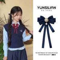 Áo sơ mi nữ có nơ, phong cách đại học, màu đỏ ngọt ngào, áo sơ mi chính thức JK, cổ áo đồng phục học sinh, phụ kiện nơ hoa