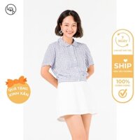 Áo sơ mi nữ cổ sen đai eo Vientran by LEH V61H21H005