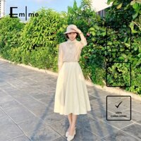Áo sơ mi nữ cổ sen thiết kế cách điệu phong cách công sở - Áo sơ mi thiết kế Emme