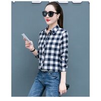Áo sơ mi nữ công sở, áo sơ mi nữ kẻ caro thời trang, phối đồ cá tính QL30