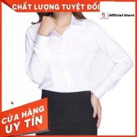 Áo sơ mi nữ công sở dài tay màu trắng, vải cotton Thái Hòa 047-01-01  ྇