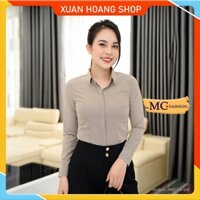 Áo Sơ Mi Nữ Công Sở Đẹp Mc Fashion, Dài Tay, Kẻ Sọc Caro, Màu Trắng, Xanh, Hồng, Đỏ, Cam, Nâu Brown, Chất Vải Mát A682