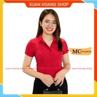 Áo Sơ Mi Nữ Công Sở Đẹp Mc Fashion Ngắn Cộc Tay, Màu Trắng, Đen, Đỏ, Hồng, Tím, Xanh Công Đoàn A688 .