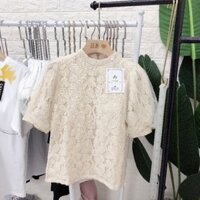 Áo sơ mi nữ công sở ren ngắn tay thời trang trẻ trung