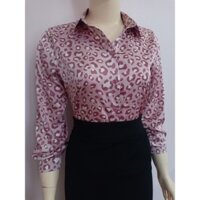 Áo sơ mi nữ da beo công sở cao cấp lụa satin bóng giãn nhẹ không nhăn thấm hút mồ hôi tốt  A4234 đủ size 40-90kg ( ảnh t