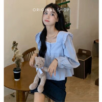 Áo Sơ Mi Nữ Dài Tay Áo kiểu BabyDoll