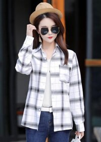 Áo Sơ Mi Nữ Dài Tay Caro TS351 Thời Trang PONIVA Cao Cấp Chất Vải Mềm Mịn Thoáng Mát Chuẩn Form - TRẮNG - M