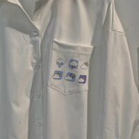 Áo Sơ Mi Nữ Dài Tay Form Rộng Thêu Chữ ICON Vải Kate Phong Cách Ulzzang - BR Store