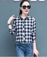 Áo sơ mi nữ dài tay kẻ caro AH30 - XL