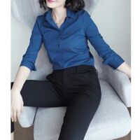 Áo Sơ Mi Nữ Dài Tay Thời Trang PONIVA  - Xanh đậm - XL