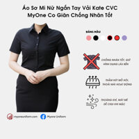 Áo Sơ Mi Nữ Đen Ngắn Tay Vải Kate Silk MyOne Co Giãn Thoáng Mát