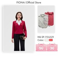 Áo sơ mi nữ FIONA Áo sơ mi cổ đức phối mặc trong chun sườn F514529
