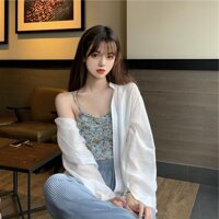 Áo sơ mi nữ form rộng tay bo chất vải voan mỏng CRA047 - Đen