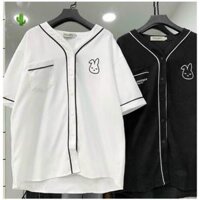 Áo Sơ Mi Nữ Form Rộng Tay Ngắn chất kate lụa Mềm Mịn Với Logo Thỏ - TRẮNG - SIZE M