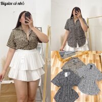 Áo Sơ Mi Nữ Họa Tiết Bigsize Dễ THương Phom Rộng,Lên Phom Cực Xinh SMHT ZZ