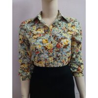 Áo sơ mi nữ họa tiết hoa lá, áo sơ mi nữ công sở fom chuẩn đẹp A4417 ( ảnh thật) đủ size 40-90kg