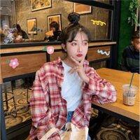 Áo sơ mi nữ kẻ caro ulzzang form rộng Oversize IMVELY