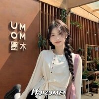 Áo Sơ Mi Nữ Không Đều Cổ Tròn Tròn Dài Tay Áo Sơ Mi Phối Ren Eo Kiểm Soát Peplum Top
