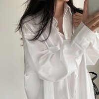Áo sơ mi nữ kiểu dáng lười biếng Hàn Quốc, áo blouse, áo đầm, kiểu kẻ caro 6AXH