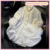 Áo Sơ Mi Nữ Kiểu Viền Cổ Đính Đá - Áo Sơ Mi Tay Bồng Bo Chun