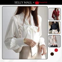 Áo Sơ Mi Nữ Lụa - Áo Sơ Mi Công Sở Có Thắt Nơ Tay Bồng Sang Chảnh A228