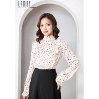 Áo sơ mi nữ lụa công sở họa tiết chấm bi hàng thiết kế Lamay.vogue A1102