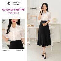 Áo Sơ Mi Nữ 𝐅𝐀𝐂𝐈 Malie Shirt Chất Tơ Ý Ép Hoa Cao Cấp Tay Lỡ Thiết Kế Cổ Đức FA23010 FA214