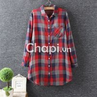 Áo sơ mi nữ MiuMiu kẻ Caro phong cách Nhật