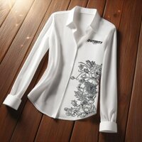 Áo sơ mi nữ OUTERITY dài tay kiểu Hàn Quốc công sở chất cotton lụa