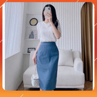 Áo sơ mi nữ phối ren 2 lớp tay lỡ cổ cách điệu đính ngọc họa tiết hoa sang chảnh dự tiệc thiết kế Eva Lover