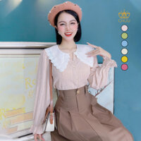 Áo sơ mi nữ tay dài cổ ren trắng CHUU A9441