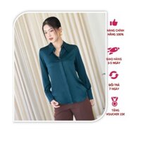 Áo sơ mi nữ tay dài lụa bóng Hàn quốc không nhăn