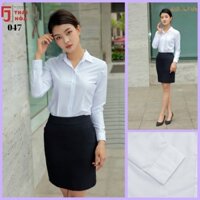 Áo sơ mi nữ trắng đẹp dài tay màu trắng vải cotton mềm thoáng mát thai hoa 047-01-01 - Hàng nhập khẩu