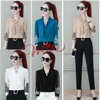 Áo Sơ Mi Nữ Trung Niên A43b - Áo kiểu trung tuổi U40 U50 cho mẹ thời trang mùa hè Đẹp sang trọng cao cấp Bigsize giá rẻ