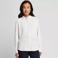 Áo sơ mi nữ Uniqlo vải lanh 2020 màu trắng - 418394