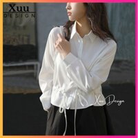 Áo Sơ Mi Nữ Xuu Design, Áo Kiểu Thắt Dây Rút Eo - SM17 giảm giá