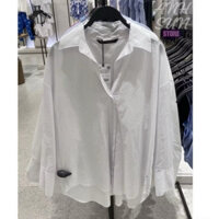 Áo sơ mi nữ Zara tôn màu trắng dáng rộng xuất xịn full tag oversize- ANI'S STORE