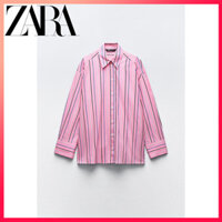 Áo sơ mi oversize sọc nữ mùa hè mới ZARA 24