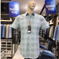 Áo sơ mi owen màu xanh lá kẻ caro regular fit vải tre AR230059N