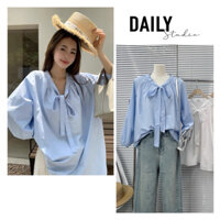 Áo sơ mi phối nơ màu pastel siêu xinh Daily Studio