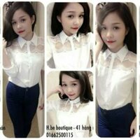 ÁO SƠ MI PHỐI REN HÀNG QUẢNG CHÂU