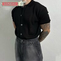 Áo sơ mi Polo nam tay ngắn thời trang DONGYU có quần Denim thông thường