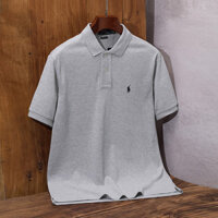 Áo sơ mi Polo ngắn tay nam cotton nguyên chất giản dị áo thun cổ rộng