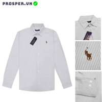 Áo Sơ Mi Ralph Lauren Phối Kẻ Sọc Logo Thêu Ngựa Chất Vải Lụa Mềm Chống Nhăn Chính Hãng Prosper - Áo Sơ Mi Nam Nữ Sọc Kẻ