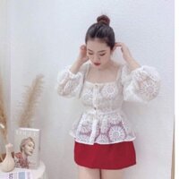 áo sơ mi ren đính ngọc
